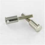 Borne t�te goutte de suif laiton nickel� 8x29. 5 m4 / 16 - 10 pi�ces