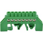 Bornier de terre en laiton isol� 8x10mm� - fixation sur rail din