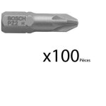 Bosch - 2 607 001 561 - - de pointe de tournevis extra dure - pz 2, 25 mm (paquet de 100)