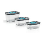Bosch - 3 boites de conservation sous vide hermetiques : 0, 7l, 1, 0l et 1, 5l - bac degouttement - indicateur ... Bosch - 3 boites de conservation sous vide hermetiques : 0, 7l, 1, 0l et 1, 5l - bac degouttement - indicateur ...