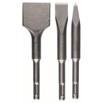 Bosch ? coffret de burins sds plus 3 pi�ces pour b�ton et brique ? burin plat 20mm, burin � b�che 40mm ...