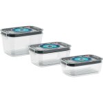 Bosch - 3 boites de conservation sous vide hermetiques : 0, 7l, 1, 0l et 1, 5l - bac degouttement - indicateur ...