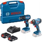Bosch outillage - set perceuse - visseuse et cl  chocs sans fil 18v, 2 batteries li - ion 2, 0 ah, ...
