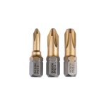 Pack de 3 embouts de vissage max grip ph1 ph1, ph2, ph3 l25mm - bosch - 2607001754