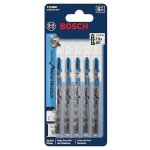 T118bf lot de 5 lames de scie sauteuse flexibles 3 - 5 / 8' 11 - 14 tpi pour mtal  tige en t - bosch ...