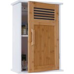 Mendler - armoire suspendue de salle de bains hwc - a85, meuble de salle de bains, bambou, 52x35x21 cm ...