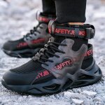 Botte haute de s�curit� � bout en acier, chaussures de travail de construction respirantes, l�g�res et ...