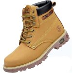 Bottes de s�curit� � embout d'acier pour hommes et femmes, chaussures de travail, imperm�ables, en cuir, ...