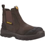 Bottine de scurit sans lacets ? caterpillar striver xl dealer marron s7 sr hro ? cuir rsistant ? enfilage ...