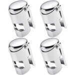 Bouchons de champagne, ensemble de 4 bouchons de bouteille de champagne scells sous vide en acier inoxydable ...