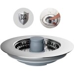 Bouchon evier cuisine, abs bouchon evier avec un set combin� filtre evier cuisine en inox, anti - blocage, ...