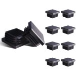 Bouchon plastique 40x40mm embout tube carre noir plastique embout bouchons d'obturation 16pcs