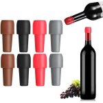 Bouchons en silicone r�utilisables pour bouteilles de vin, de champagne et de bi�re.