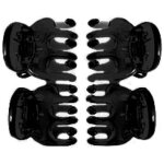 Boucle donegal mini noire / ambre 4 pi�ces (fa - 9930)