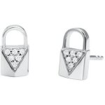 Boucles d'oreilles en forme de cadenas - michael kors - padlock stud silver - argent - m�tal - a cl�