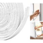 Boudin de porte autocollant pour fentres et portes coulissantes, 5 m (l) x 9 mm (l) x 9 mm (p) - blanc ...