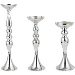 Bougeoir chandelier 1 bougie en aluminium argent� et brillant accessoire d�co pour int�rieurs classiques ...