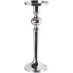 Bougeoir chandelier 1 bougie en aluminium argent et brillant accessoire dco pour maison au style classique ...