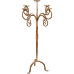Biscottini - bougeoir en fer forg fait main finition crme antique l49xpr49xh94 cm