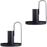 Bougeoir en fer noir 2 pi�ces, pilier de d�coration de mariage, de f�te, de festival, cadeau artistique, ...