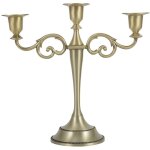Bougeoir en mtal  3 bras de 10 pouces de haut, support de bougie pour la maison, restaurant, couleur ...