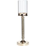Bougeoir  pied dor grand en verre parfait pour bougies piliers et dcoration de table de salle  manger ...