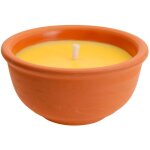 Bougie anti - moustique � la citronelle bol en terre cuite : �13x6, 5cm