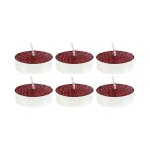 Bougie chauffe - plat paillette non parfume support - set de 6 pcs - rouge silumen
