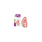 Bougie chiffre 4 ? rouge / blanc ? anniversaire ? cire ? party Bougie chiffre 4 ? rouge / blanc ? anniversaire ? cire ? party