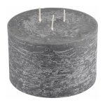 Bougie déco 3 mèches 'rustique' 12cm anthracite Bougie déco 3 mèches 'rustique' 12cm anthracite