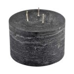 Bougie dco 3 mches 'rustique' 12cm noir