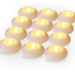 Bougies led flottantes - 12 pi�ces, bougies led flottantes sans flamme �tanches, d�coration table manger ...
