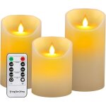 Bougies led, bougies sans flamme, 4  5  6  en cire v�ritable, bougies piliers � piles, t�l�commande � ...