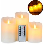 Bougies led, bougies sans flamme en cire réelle, flamme vacillante sans fumée dimmable, 3xaaa piles ?sans ...