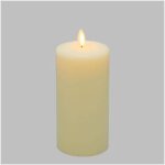 Bougie lumineuse led cylindrique en cire ivoire flamme vacillante piles 15cm timer blanc chaud lotti