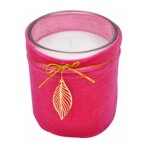 Bougie parfum�e velours 'pendentif' 8cm fuchsia