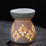 Bougie de porcelaine bruleur, c�ramique aroma lampe avec cuill�re � bougie pour le d�cor de chambre de ...
