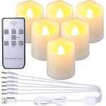 Bougies rechargeable led, lot de 6 lumi�res bougies sans flamme avec t�l�commande bougies chauffe - plat ...