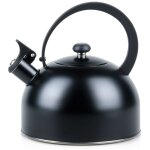 Bouilloire en acier noir avec sifflet pour faire bouillir de l'eau sur la cuisinière 2, 3 l Bouilloire en acier noir avec sifflet pour faire bouillir de l'eau sur la cuisinière 2, 3 l