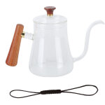 Bouilloire caf� versement 350ml en verre borosilicate r�sistant � la chaleur, bec en col de cygne avec ...
