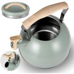 Bouilloire induction, 3l bouilloire sifflante en acier inoxydable vintage bouilloire gaz vec poigne ...