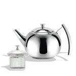 Bouilloire théière en inox - 2l - Épaissie en acier inoxydable - avec tamis et flacon - infuseur amovible ... Bouilloire théière en inox - 2l - Épaissie en acier inoxydable - avec tamis et flacon - infuseur amovible ...