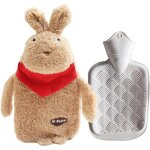 Bouillotte peluche, 1lbouillotte eau chaude avec housse douce et douillette, bouillotte avec housse pour ...