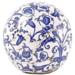 Boule en cramique 12cm bleu esschert design bv