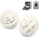 Boules de lavage  eco  economique lot 2 naturelle billes c�ramique pour machine � laver nettoyage eco ...