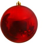 Boule de no�l rouge 25 cm ? d�coration festive pour sapin ? diam�tre 25 cm ? couleur rouge �clatante ...