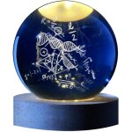 Boule de verre 3d avec led rgb i - total xl2721a medium effet au plafond, veilleuse, lampe de nuit avec ...