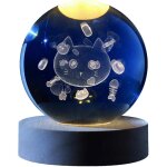 Boule de verre i - total xl2719 3d avec led rgb effet au plafond veilleuse pour enfants, lampe de nuit, ...