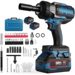 Boulonneuse a choc 1500 n 1 / 2'' cle a choc sans fil 3 vitesses r�glables 2 x 3000mah led int�gr� cl� ...