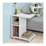 Sobuy - bout de canapé table d'appoint moderne roulante avec 2 étagères de rangement fbt48 - w ® Sobuy - bout de canapé table d'appoint moderne roulante avec 2 étagères de rangement fbt48 - w ®